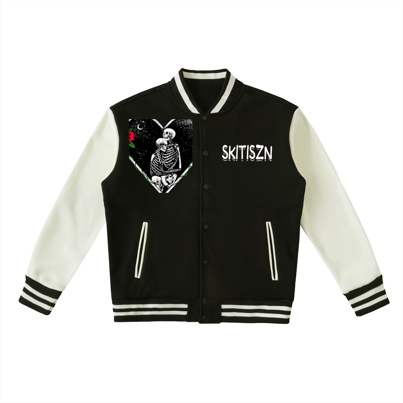 Skitiszn Rock and Roll Fleeced Varsity Jacket