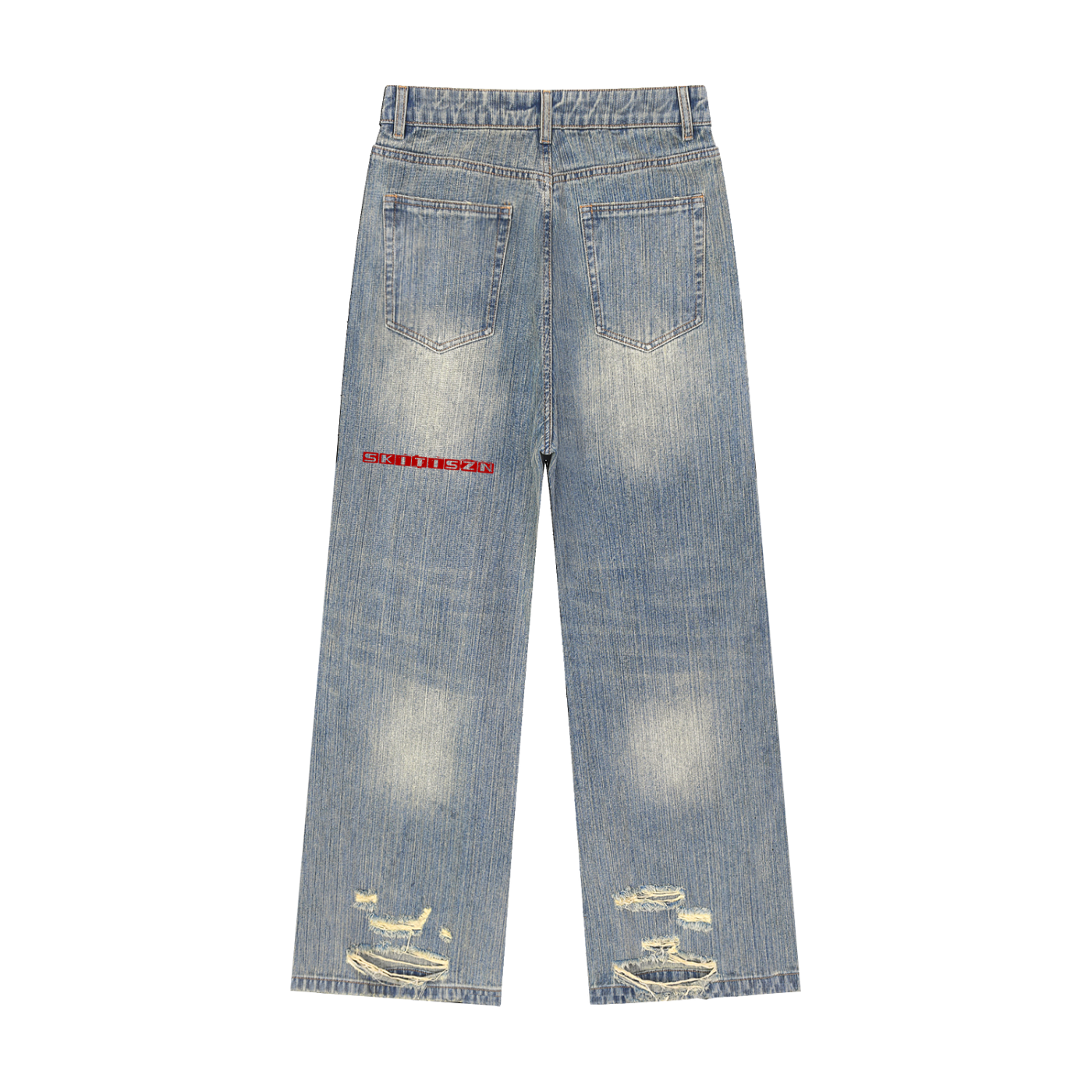 Skitiszn Vintage Wash Distressed Denim Jeans